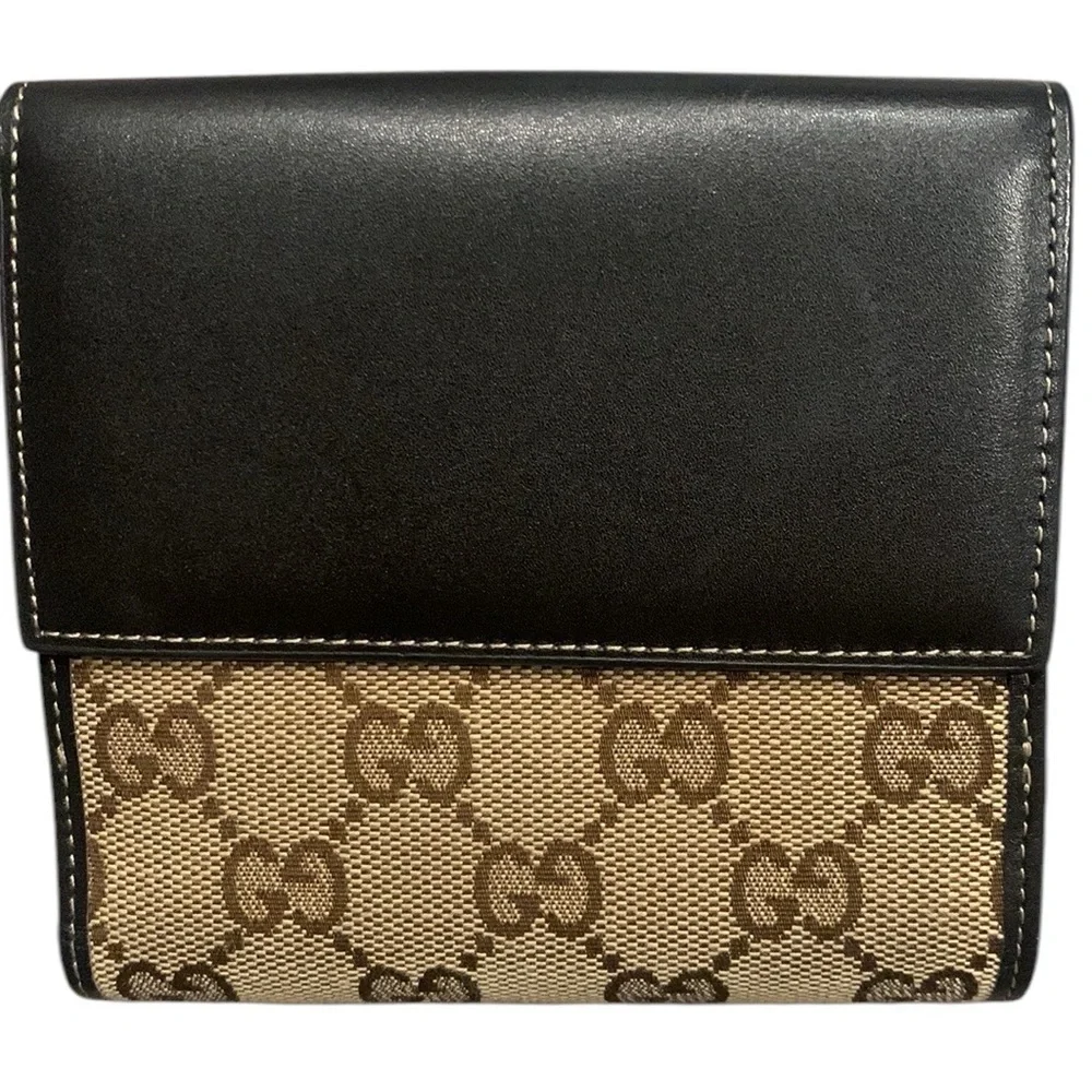 Gucci gold heart canvas and leather bifold wallet - Picture 8 of 9